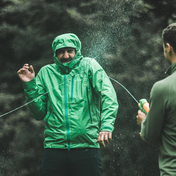 Hillwalkers hiking in the rain