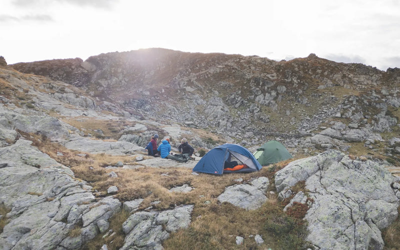 Hikers enjoying a lightweight camp