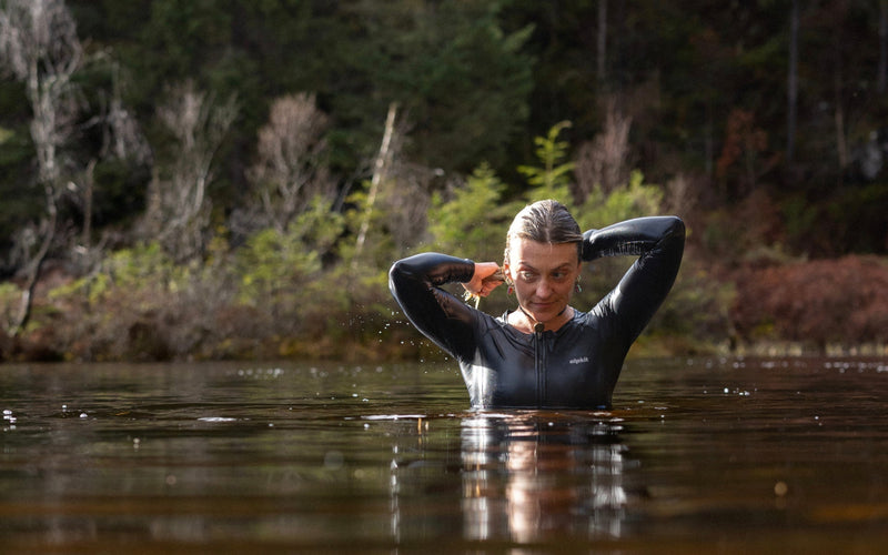 Outdoor swimmer in clear loch