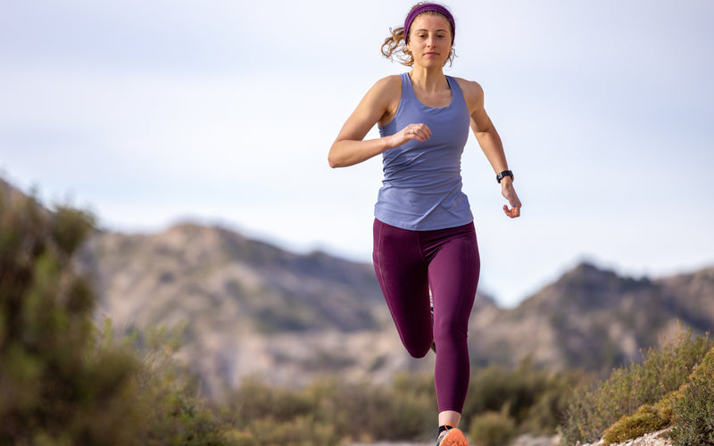 Runner wearing trail running tights