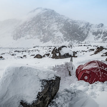 4 season geodesic mountain tent in winter conditions