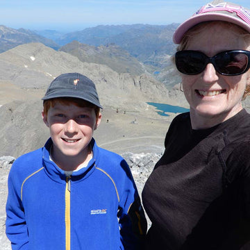 Using trekking poles on steep Alpine terrain