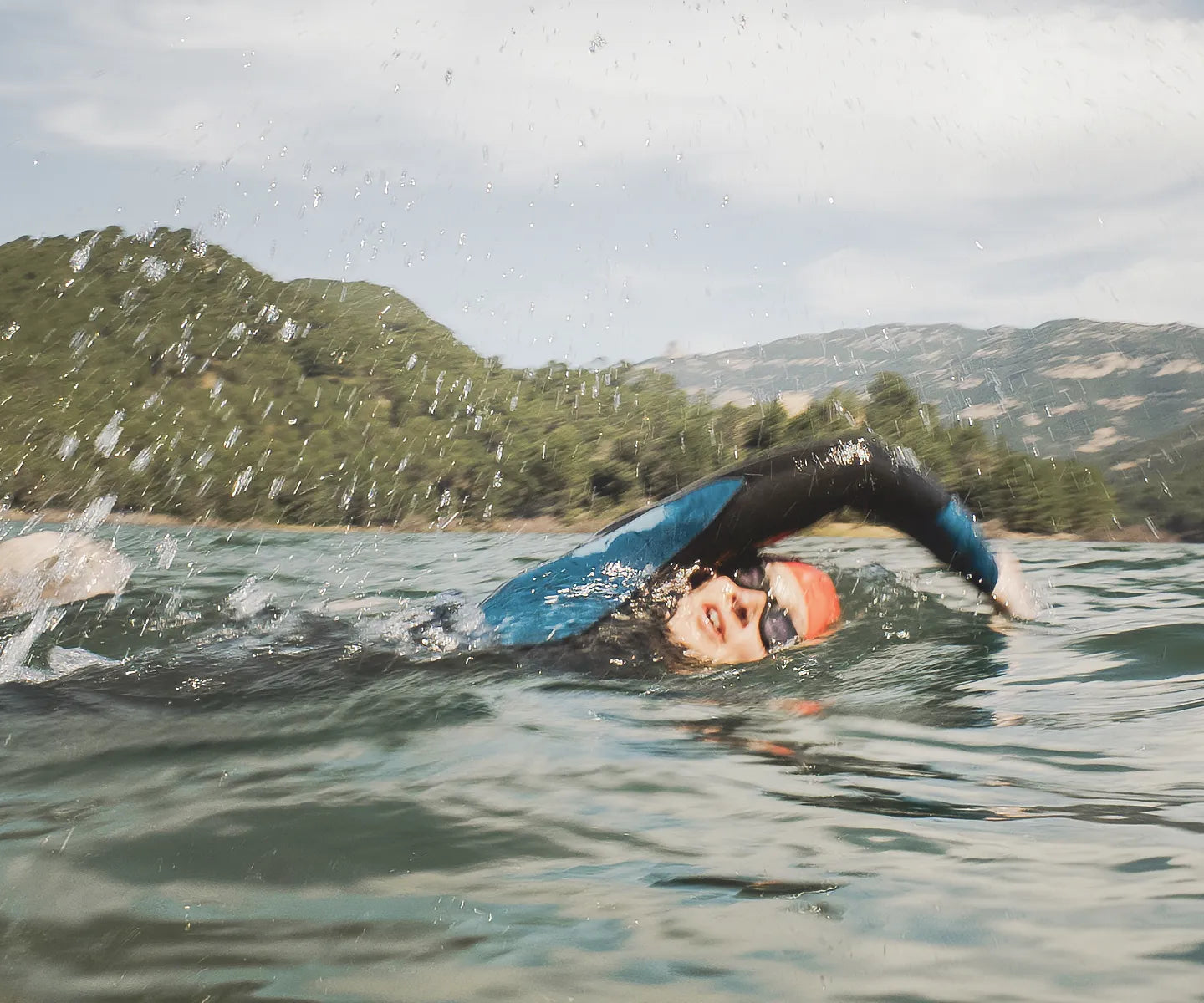Natural swimming in a lake
