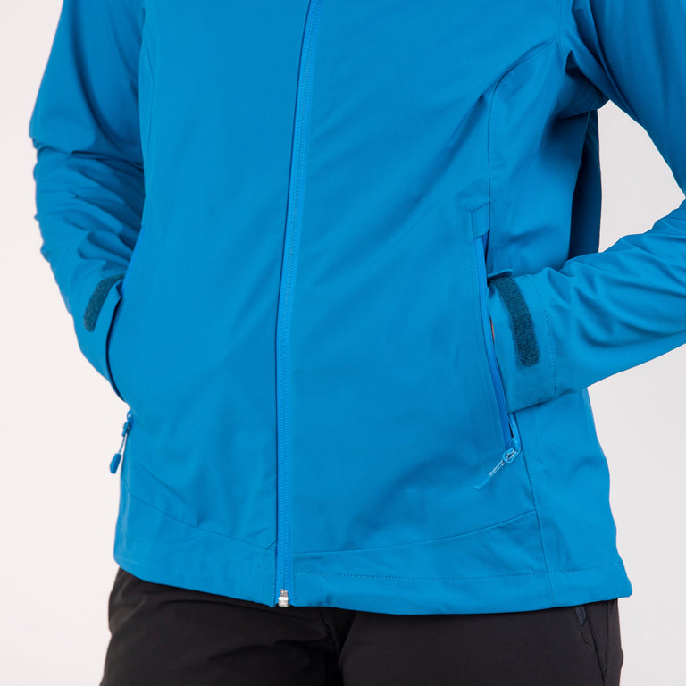 alpkit womens balance waterproof jacket in reef blue pockets|rg