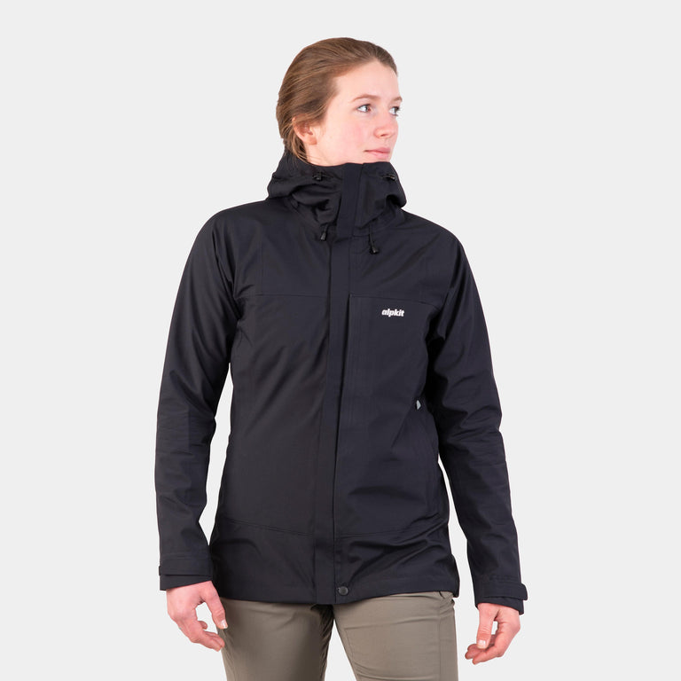 alpkit womens fortitude waterproof jacket in black